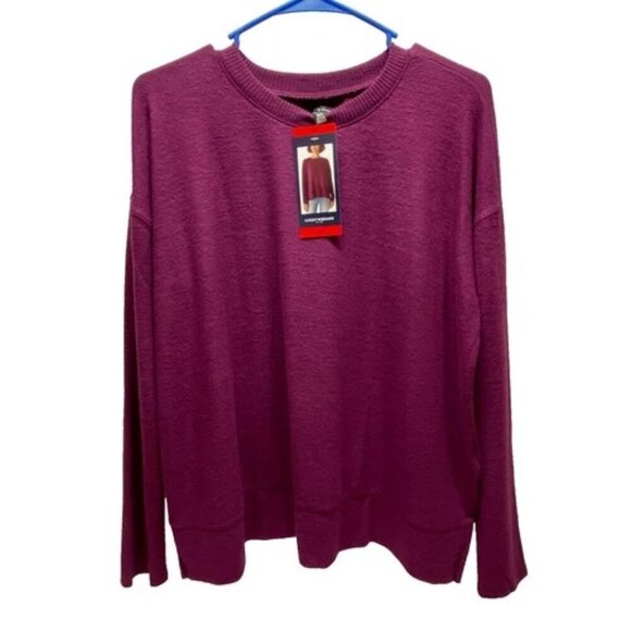 Lucky Brand Women's Cozy Knit Sweater Medium Potent Purple Crewneck Top NWT - Picture 1 of 8